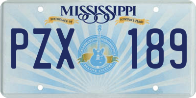 MS license plate PZX189