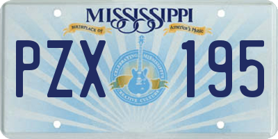 MS license plate PZX195