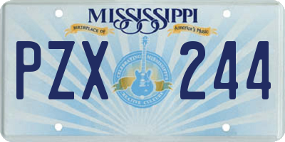 MS license plate PZX244