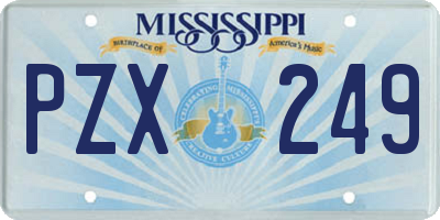 MS license plate PZX249