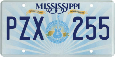 MS license plate PZX255