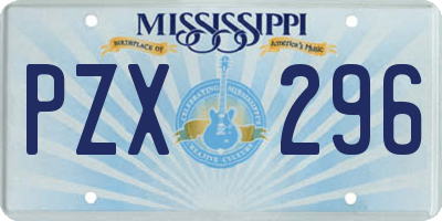 MS license plate PZX296