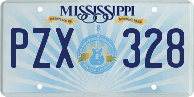 MS license plate PZX328