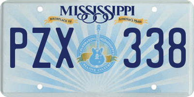 MS license plate PZX338