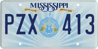 MS license plate PZX413