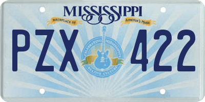 MS license plate PZX422