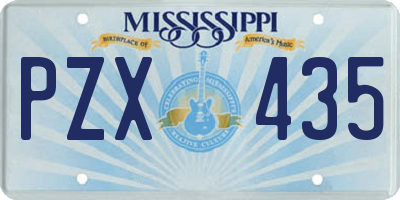 MS license plate PZX435