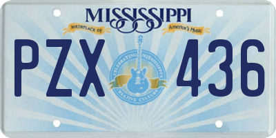 MS license plate PZX436