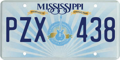 MS license plate PZX438