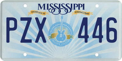 MS license plate PZX446