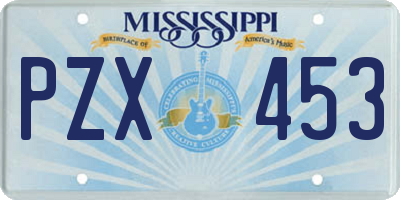 MS license plate PZX453