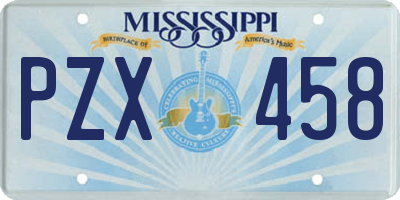 MS license plate PZX458