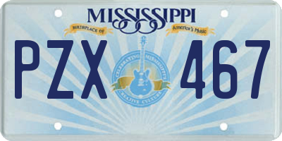 MS license plate PZX467