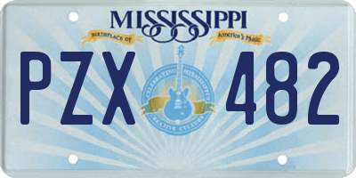 MS license plate PZX482