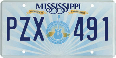 MS license plate PZX491
