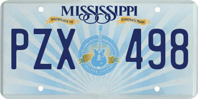 MS license plate PZX498
