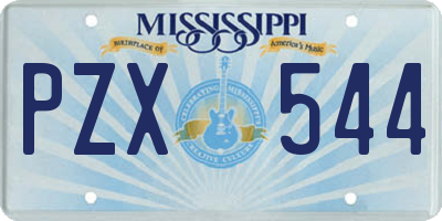 MS license plate PZX544