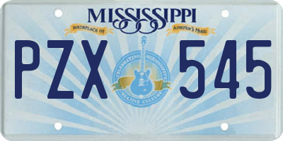 MS license plate PZX545
