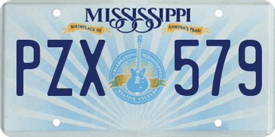 MS license plate PZX579