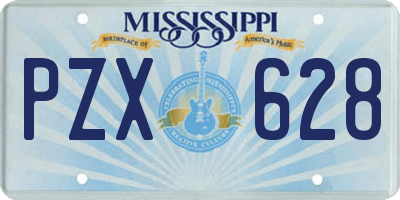 MS license plate PZX628