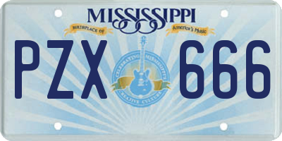 MS license plate PZX666
