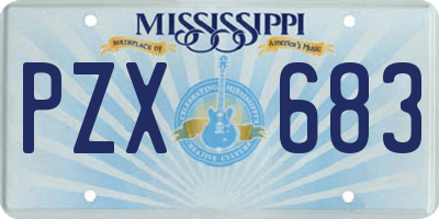 MS license plate PZX683