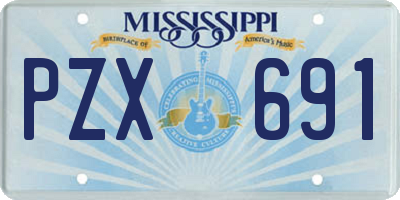 MS license plate PZX691