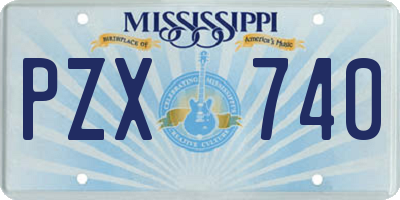 MS license plate PZX740