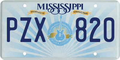 MS license plate PZX820