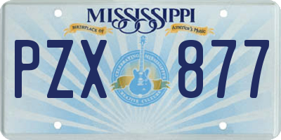 MS license plate PZX877