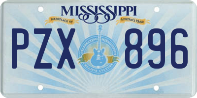 MS license plate PZX896