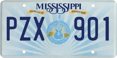 MS license plate PZX901