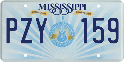 MS license plate PZY159