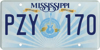 MS license plate PZY170