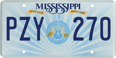 MS license plate PZY270