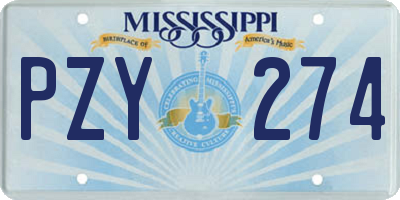 MS license plate PZY274
