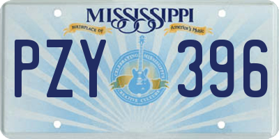 MS license plate PZY396