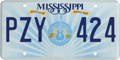 MS license plate PZY424