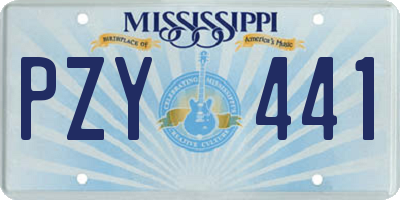 MS license plate PZY441