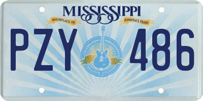 MS license plate PZY486