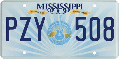 MS license plate PZY508