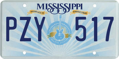 MS license plate PZY517