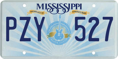 MS license plate PZY527