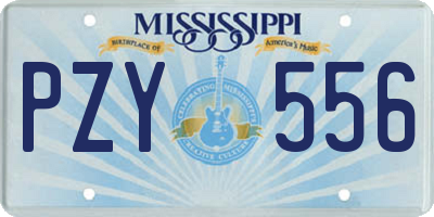 MS license plate PZY556