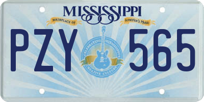 MS license plate PZY565
