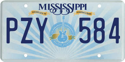 MS license plate PZY584
