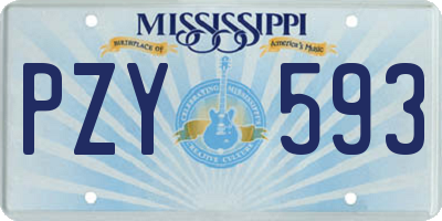 MS license plate PZY593
