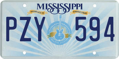 MS license plate PZY594
