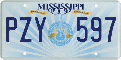 MS license plate PZY597