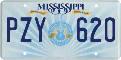 MS license plate PZY620